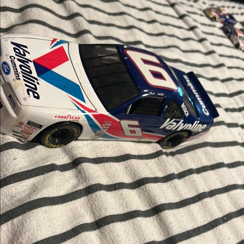 Nascar Blue and Red Toy Race Car with Spoiler
